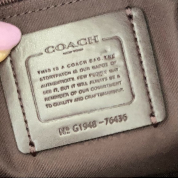 Coach Sutton Hobo Rivets Taupe Pebble Leather Bag - Picture 6 of 7